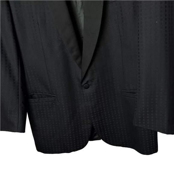 Versace V2 Men's Black on Black Dot 2 Button Tuxedo Suit Jacket Blazer Size 37 - Picture 3 of 16
